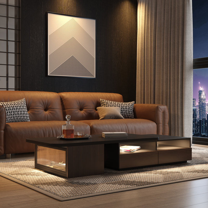 ヴィオテラス Ivy Bronx Derozil 69'' Extendable Coffee Table with Storage Drawes